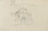 Mixed lot of 3 pieces, church of Santa Maria della Piazza in Ancona; Tusculum; Lake Albano by Joseph Selleny, 1853, pencil, wash on paper; unframed, sold Oct 2026