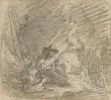 Mixed lot of 21 pieces, figure studies, shepherd with goat, and depictions of animals by Friedrich Gauermann, Pencil on paper, framed; pencil and watercolour on paper, framed; etching, framed, sold Oct 2026