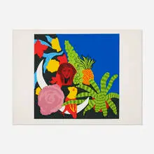 Brussel Sprouts by Hunt Slonem, 1980, screenprint in colors, sold Aug 2023