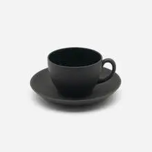 Wedgwood, Black Basalt cup and saucer, c. 1908, glazed porcelain