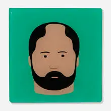 Portrait by James Benjamin Franklin, resin over acrylic, sold Aug 2023