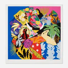 Untitled 11 by Hunt Slonem, 1981, screenprint in colors, sold Aug 2023