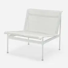 Prototype Swell lounge chair by Richard Schultz, c. 2005, powder-coated aluminum, nylon, vinyl, sold Aug 2023