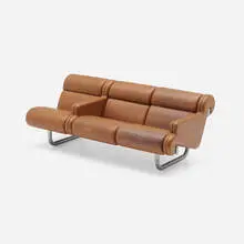 Richard Schultz, Model for 1463 sofa, c. 1970, leather, enameled steel