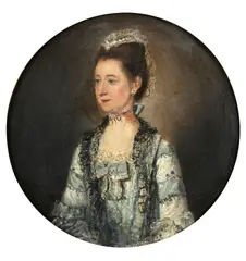 Thomas Gainsborough, Portrait of a lady, half-length, tondo, oil on canvas