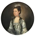 Portrait of a lady, half-length, tondo by Thomas Gainsborough, oil on canvas, sold Apr 2015