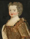 Naive portrait of a lady by French Provincial School, oil on canvas, sold Apr 2015