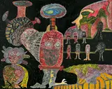 Höhlen-Ballett by Ursula Schultze-Bluhm, 1967, Öl auf Leinwand, sold Nov 2011