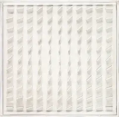 o.T.“ (aus dem Projekt: Visuell veränderliche Struktur) by Hartmut Böhm, 1967, Weißes Plexiglas im Plexiglaskasten, sold Nov 2011