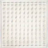 o.T.“ (aus dem Projekt: Visuell veränderliche Struktur) by Hartmut Böhm, 1967, Weißes Plexiglas im Plexiglaskasten, sold Nov 2011