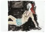 Flotter Einer by Daniel Richter, 2003, Öl und Bleistift auf zwei mit einem Klebestreifen verbundenen Papieren, sold Nov 2011