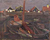 Nordischer Hafen by Udo Peters, 1925, Öl auf Pappe, sold Nov 2011