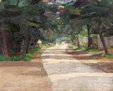 Alte Allee by Udo Peters, 1926, Öl auf Leinwand, sold Jun 2012