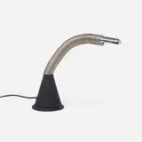 Table lamp by Domus, c. 1970, steel, enameled aluminum, chrome-plated brass, enameled steel, sold Aug 2023
