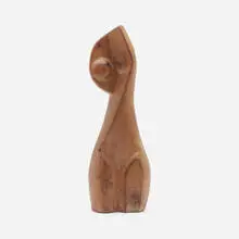 Untitled (sculpture) by Modern, c. 1950, carved wood, sold Aug 2023