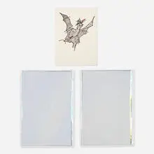 Three works by Joan Jonas, lithograph in colors, printed vellum, sold Aug 2023