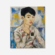 Untitled by Shiy De-jinn, 1975, oil on canvas, sold Aug 2023