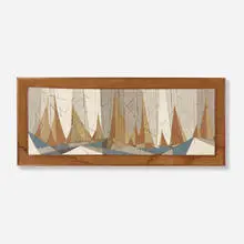 Untitled (wall plaque) by Clyde Burt, c. 1965, glazed ceramic, burlap, wood, sold Aug 2023