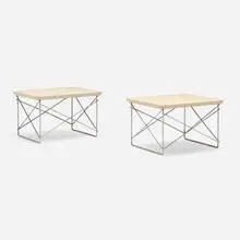 LTRs, pair by Charles and Ray Eames, ash plywood, chrome-plated steel, sold Aug 2023