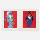 Lillian Russell; General Ulysses S. Grant (two works from The Mother of Us All series) by Robert Indiana, 1977, lithograph in colors, sold Aug 2023