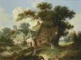 A country village by John Berney Ladbrooke, oil on canvas, offered Feb 2015
