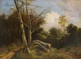A woodland path by John Berney Ladbrooke, oil on canvas, sold Feb 2015