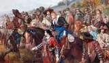 Charles Cattermole, A defeated Royalist army, watercolour and bodycolour