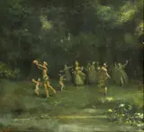 'Ye Nymphs and Sylvan Gods' by Alexander Brantingham Simpson, oil on canvas, sold Feb 2015