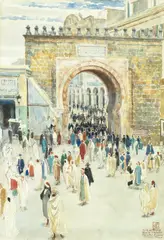 Porte de France Tunis by Walter Crane, watercolour, sold Feb 2015