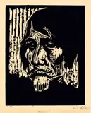Ritter by Emil Nolde, 1906, Holzschnitt auf bräunlichem Bütten, sold Jun 2012
