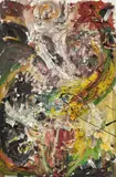 Hartwig Ebersbach, Herausquellende Augen 2, 1991, Öl und Farbtuben auf Leinwand