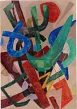 Hans Laabs, VEGETATIV, 1954, Öl auf Leinwand, mit Künstlerleiste