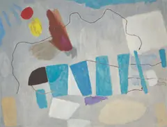 Ohne Titel by Hans Laabs, 1997, Acryl auf Bütten, aufgezogen auf Spanholzplatte, sold Mar 2024