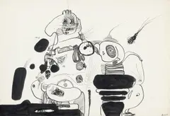 Ohne Titel by Uwe Lausen, 1964, Tusche und Tuschfeder auf Papier, sold Jan 2025