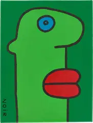 Ich habe sehr eilig heute by Thierry Noir, 1996, Acryl auf Leinwand, sold Sep 2025