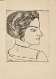 Naila im Profil (Bildnis Frau H. M.) by Max Beckmann, 1923, Kaltnadel auf Velin, sold Nov 2025