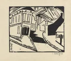 Sonnige Straße by Karl Schmidt-Rottluff, 1913, Holzschnitt auf Bütten, sold Jan 2025