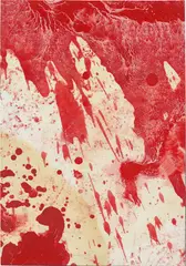 18. Malaktion by Hermann Nitsch, 1986, Öl und Acryl auf Papier, sold Apr 2025