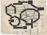 Ohne Titel by Barry Le Va, 1997, Tusche, Kohle und Bleistift auf Velin, sold Apr 2025