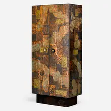 Tall Patchwork cabinet by Paul Evans, sold Jan 2018