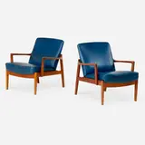 Rare pair of lounge chairs (No. FD125) by Edvard and Tove Kindt-Larsen, Denmark, sold Jan 2018