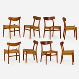Set of eight dining chairs by Hans J. Wegner, Denmark, sold Jan 2018