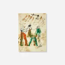 Untitled by Purvis Young, c. 1995, marker and latex paint on lined paper, sold Aug 2023