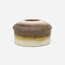 Bowl by Marcello Fantoni, c. 1960, glazed stoneware, sold Aug 2023