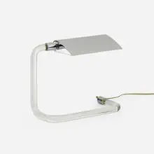 Desk lamp by Peter Hamburger, c.1970, acrylic, chrome-plated steel, sold Aug 2023
