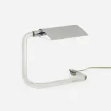 Desk lamp by Peter Hamburger, c.1970, acrylic, chrome-plated steel, sold Aug 2023