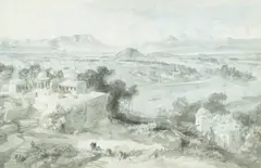 A view of Bombay by William Simpson, grisaille watercolour, offered Feb 2015