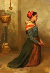 At Prayer by Ra John Bagnold Burgess, oil on canvas, sold Feb 2015