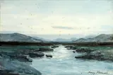 Bog landscape by Percy French, watercolour, sold Feb 2015