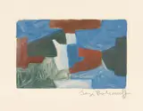 Komposition in Blau, Grün und Braun by Serge Poliakoff, 1968, Farbradierung auf Papier, sold Dec 2018
